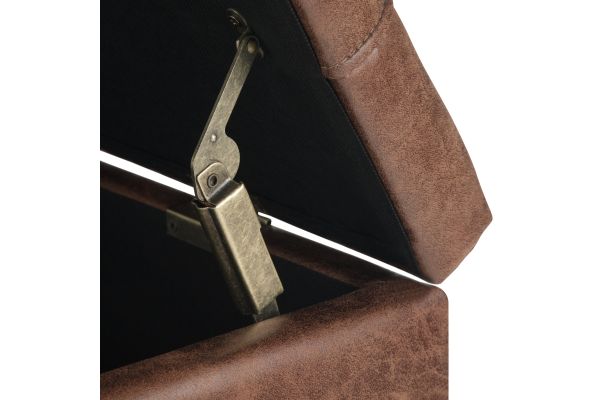 Harrison Coffee Table Storage Ottoman - Distressed Umber Brown