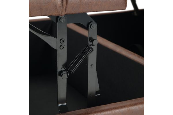 Harrison Coffee Table Storage Ottoman - Distressed Umber Brown