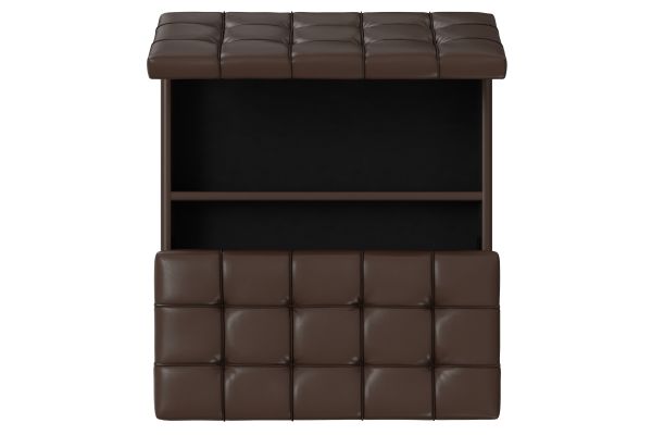 Harrison Large Square Coffee Table Storage Ottoman - Chocolate Brown