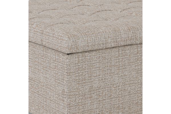Harrison Coffee Table Storage Ottoman - Platinum Tweed