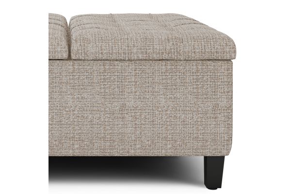 Harrison Coffee Table Storage Ottoman - Platinum Tweed