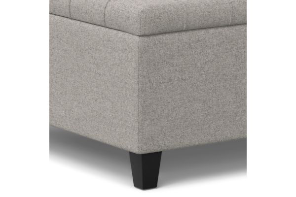 Harrison Small Square Coffee Table Storage Ottoman - Cloud Grey