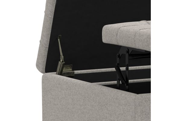 Harrison Small Square Coffee Table Storage Ottoman - Cloud Grey