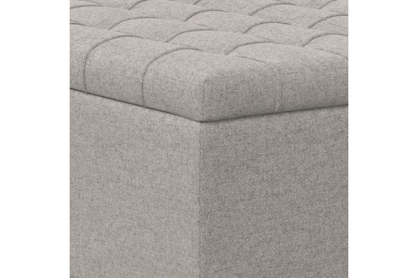 Harrison Small Square Coffee Table Storage Ottoman - Cloud Grey