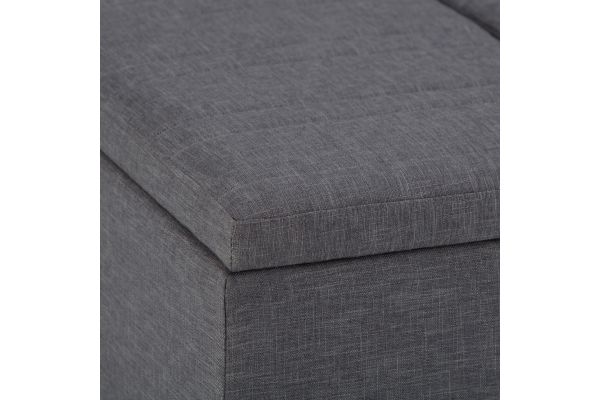 Ellis Coffee Table Storage Ottoman - Slate Grey
