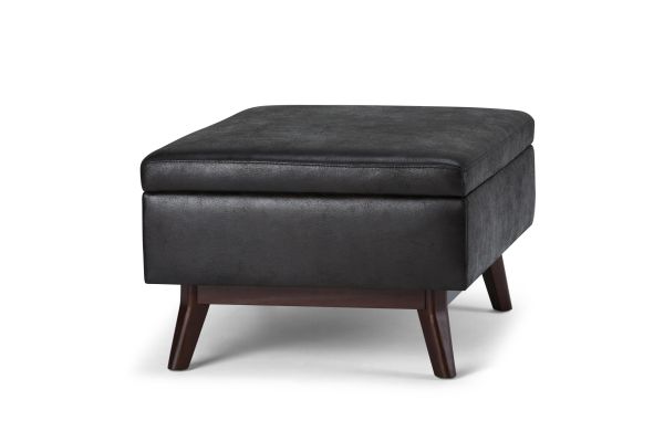 Owen Coffee Table Storage Ottoman - Black