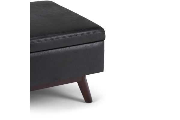 Owen Coffee Table Storage Ottoman - Black