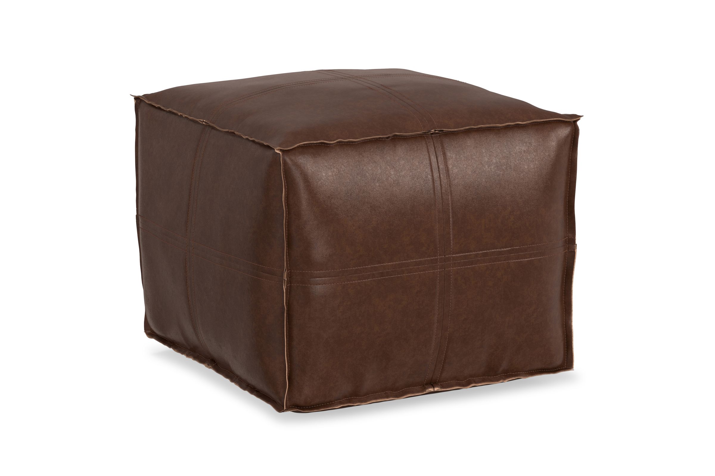 Brody Square Pouf - Dark Brown at Gardner White