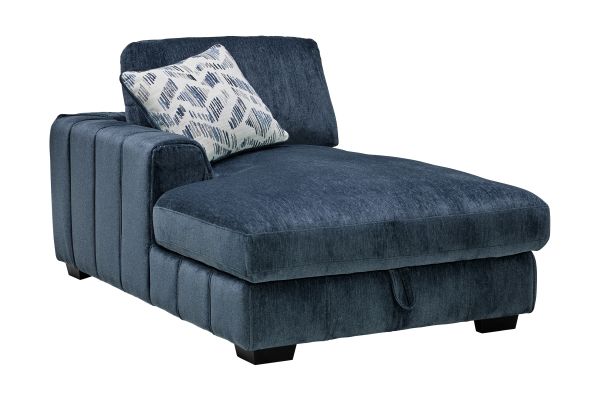 Overnight Blue 4-Piece Sleeper Sectional with Left Arm Facing Chaise