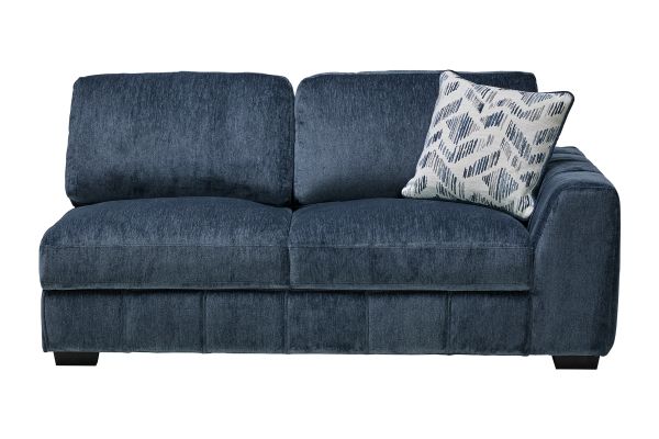 Overnight Blue 4-Piece Sleeper Sectional with Left Arm Facing Chaise