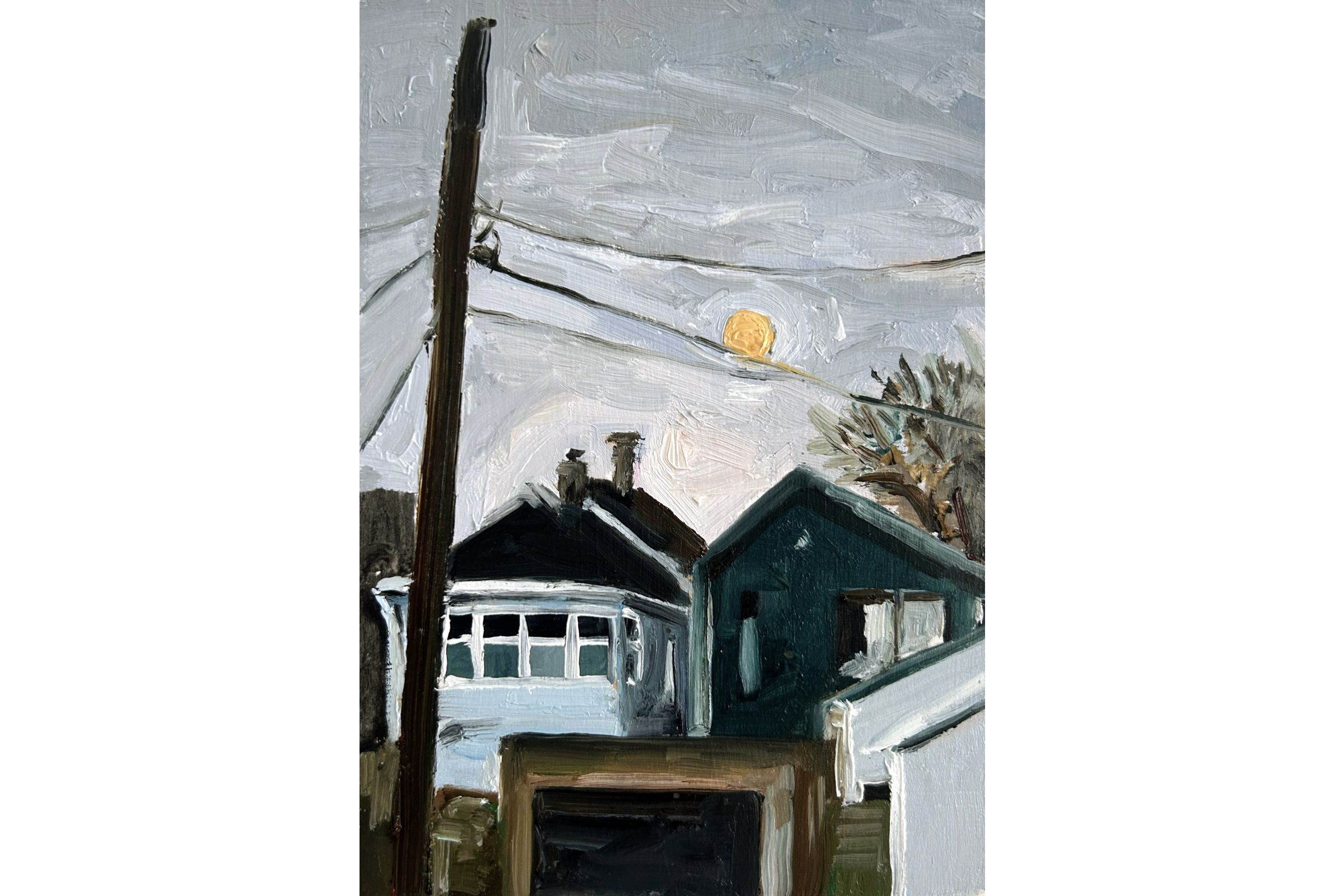 “Cold Moon near the Train Station” by Kaysi Grimes