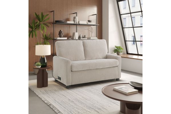 Serta Dalton Pull-Out Sleeper Loveseat in Beige