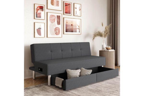 Serta Westchester Convertible Sofa in Charcoal