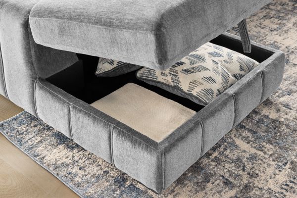 Overnight Grey 4-Piece Sleeper Sectional with Right Arm Facing Chaise
