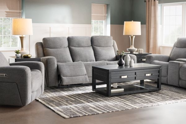 Summit Grey Dual Power Reclining Sofa