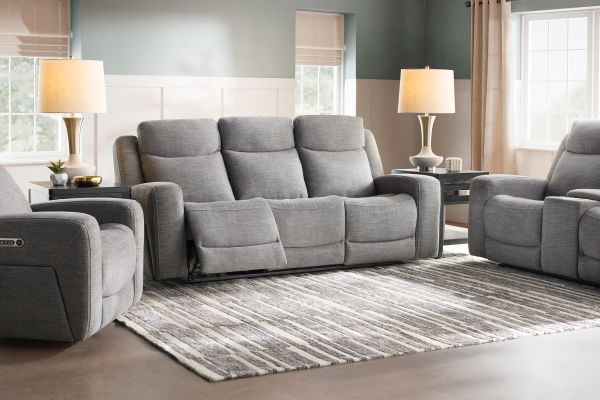 Summit Grey Dual Power Reclining Sofa