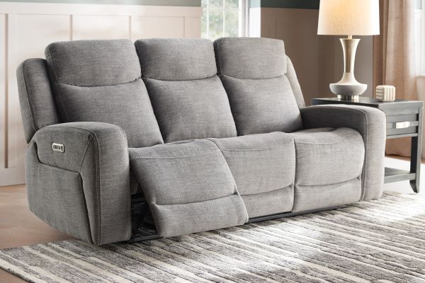 Summit Grey Dual Power Reclining Sofa