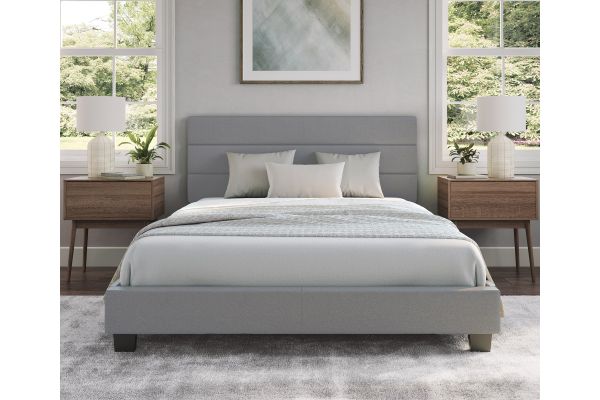 Parker Full Platform Bed - Grey