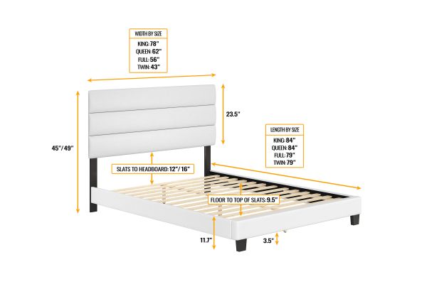 Parker Twin Platform Bed - White