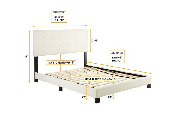 Ripley Full Platform Bed - White