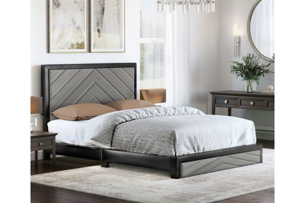 Angelica Queen Platform Bed - Grey