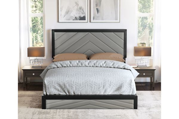 Angelica Queen Platform Bed - Grey