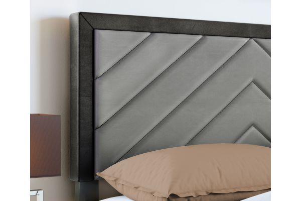 Angelica Queen Platform Bed - Grey