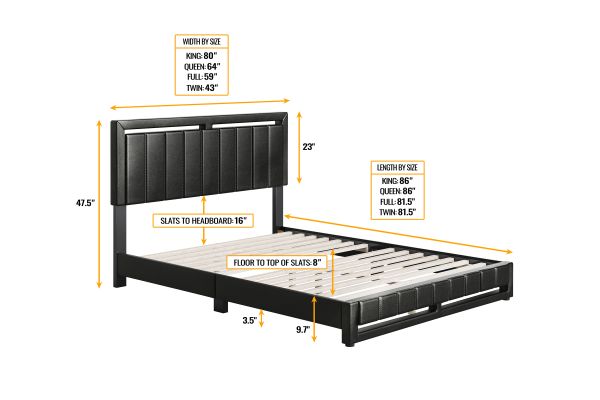 Bethel Full Platform Bed - Black
