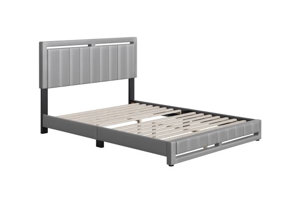 Bethel Queen Platform Bed - Grey