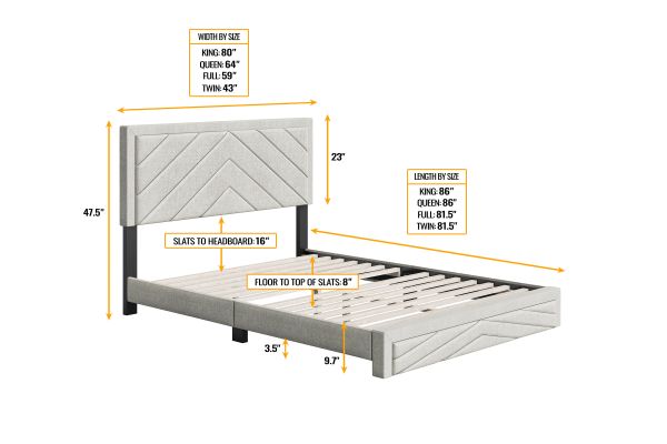 Batavia Full Platform Bed - White