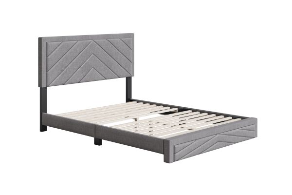 Batavia King Platform Bed - Grey