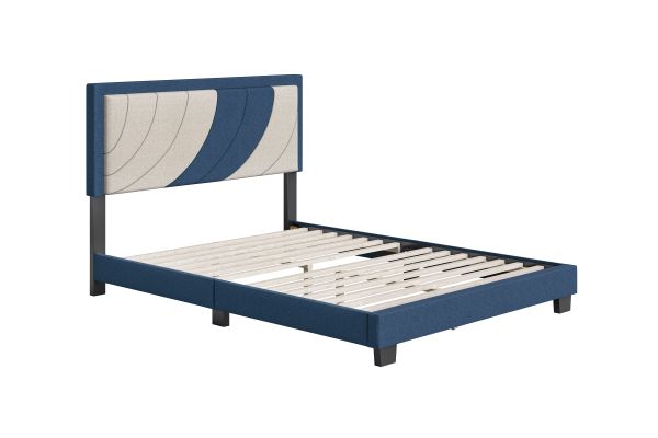 Enya Full Platform Bed - Blue/Ivory