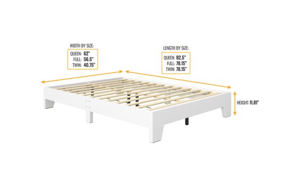 Moreno Twin Platform Bed - White