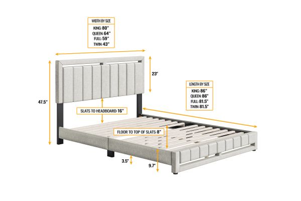 Shiloh King Platform Bed - Ivory