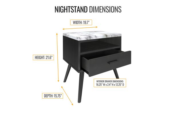 Davita Nightstand - Black