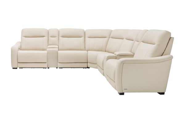 Newport 7-Piece Leather Dual Power Reclining Sectional