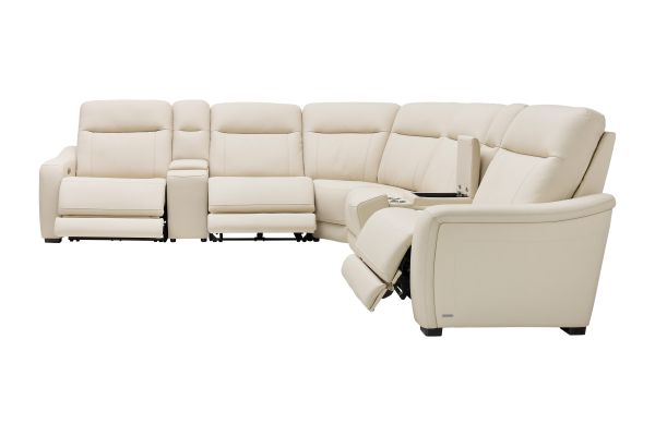 Newport 7-Piece Leather Dual Power Reclining Sectional