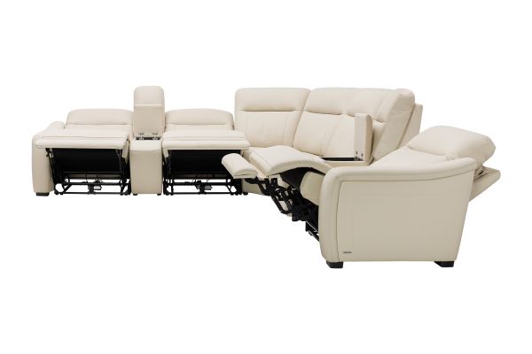 Newport 7-Piece Leather Dual Power Reclining Sectional
