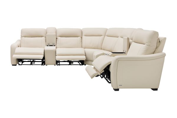 Newport 7-Piece Leather Dual Power Reclining Sectional