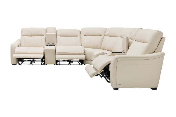 Newport 7-Piece Leather Dual Power Reclining Sectional