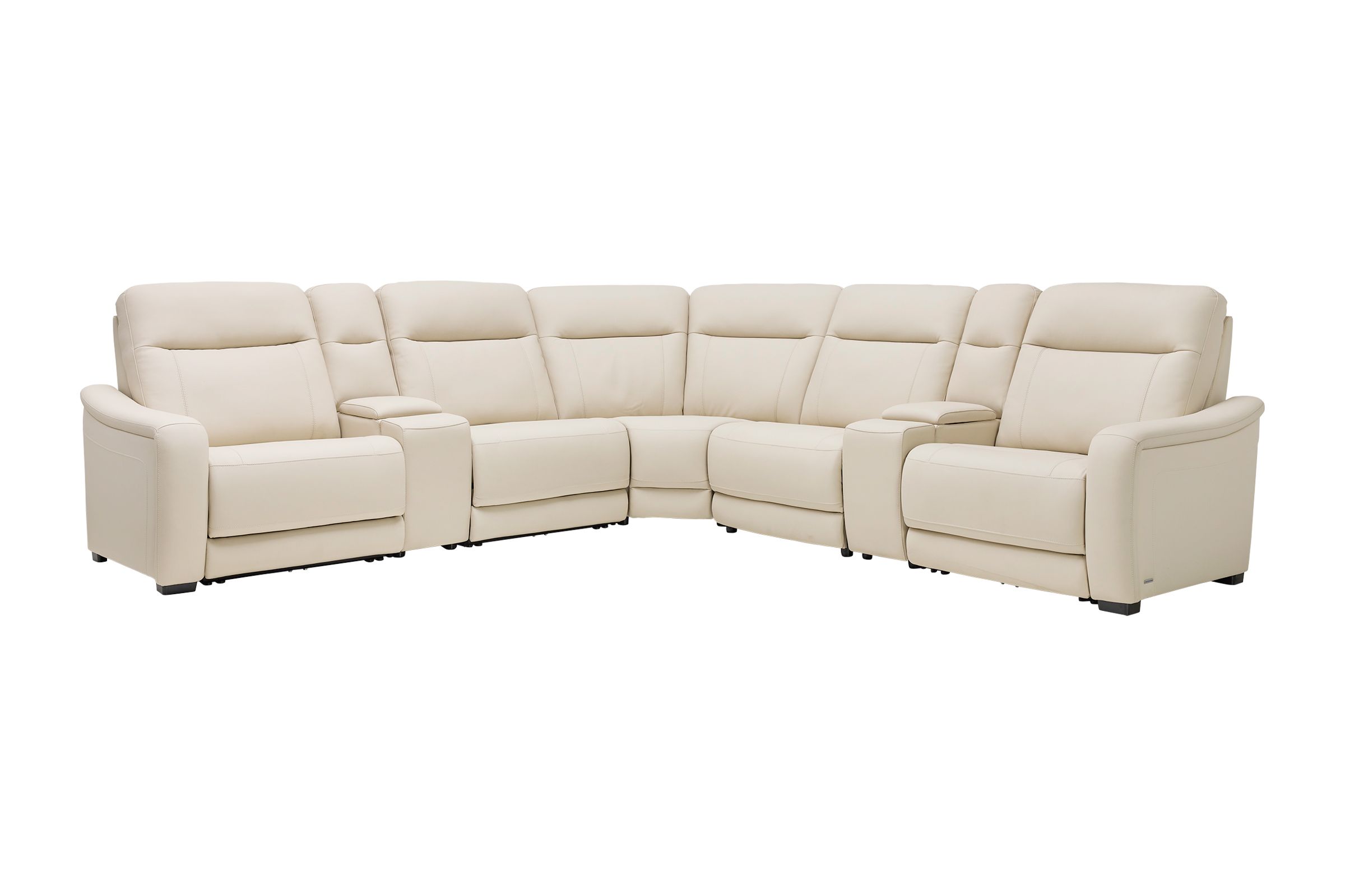 Newport 7-Piece Leather Dual Power Reclining Sectional