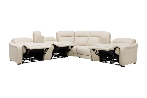 Newport 7-Piece Leather Dual Power Reclining Sectional