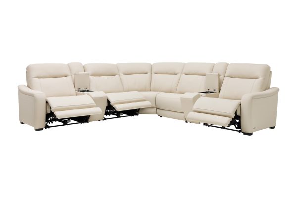 Newport 7-Piece Leather Dual Power Reclining Sectional