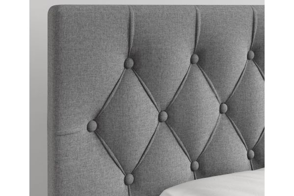Sorrento Queen Platform Bed with Drawers - Light Grey
