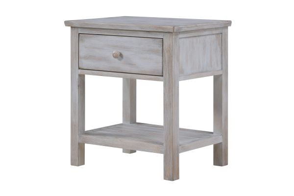 Geneva 1 Drawer with Storage Solidwood Nightstand