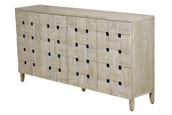 Wooden Weave 4-Door Credenza