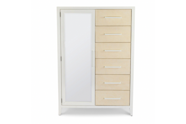 Miramar Woven Mirrored Door Chest