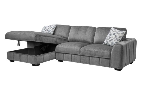 Overnight Grey 2-Piece Sectional with Left Arm Facing Chaise