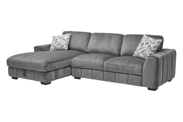 Overnight Grey 2-Piece Sectional with Left Arm Facing Chaise