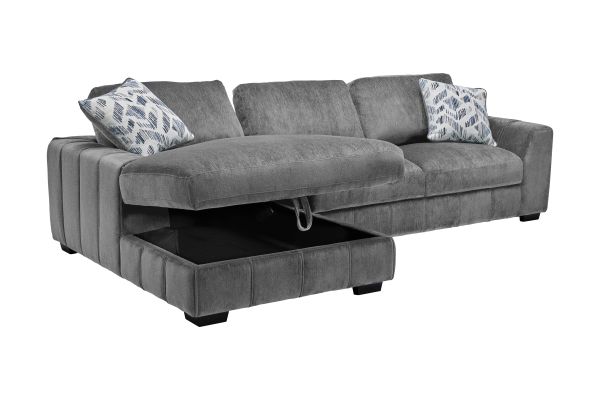 Overnight Grey 2-Piece Sectional with Left Arm Facing Chaise
